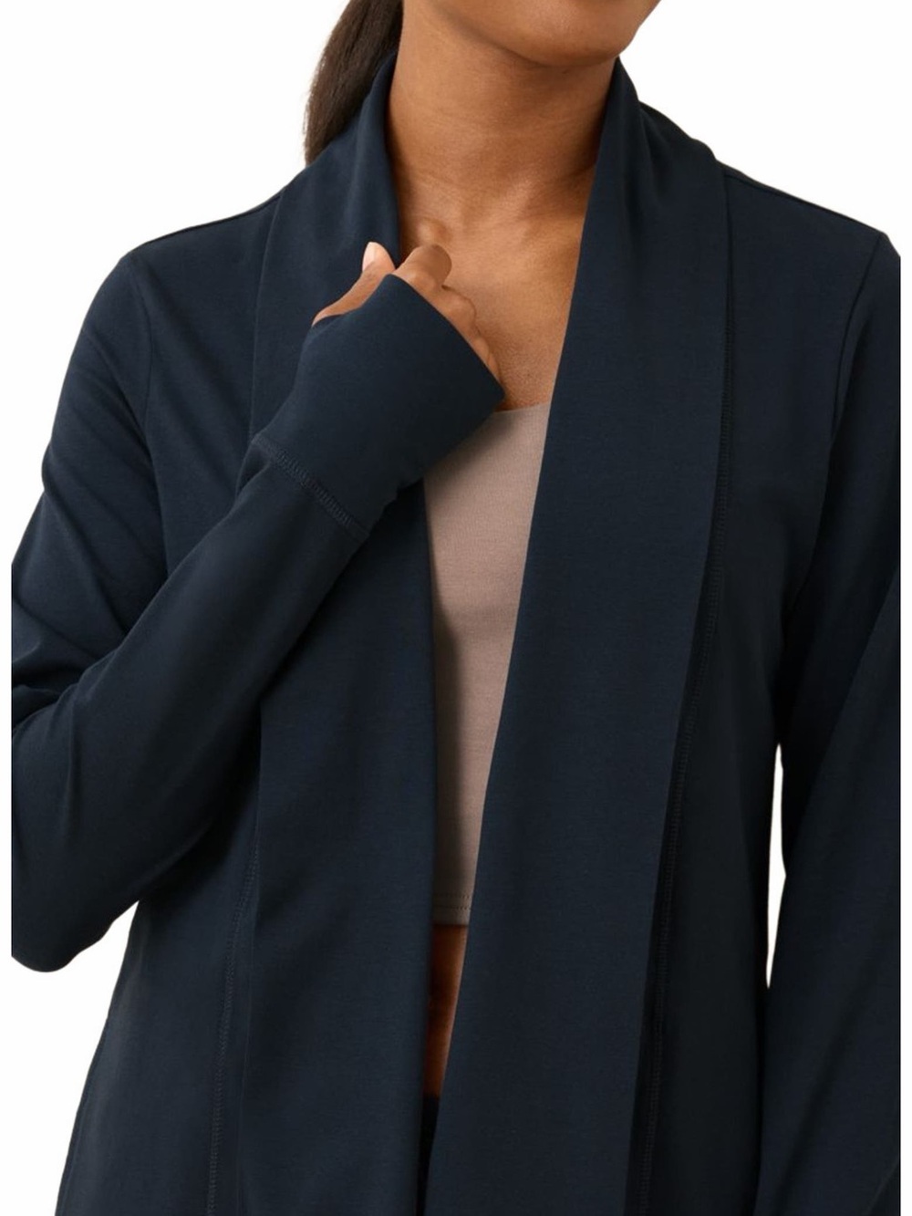 Pact Organic Cotton Open Front Cardigan Navy Blue Size Medium - Picture 2 of 8